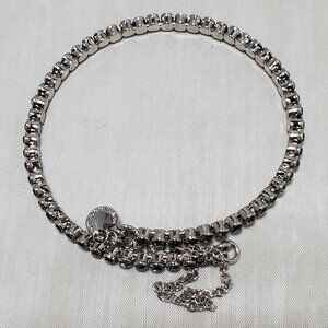 French Connection Silver Tennis Bracelet with Rhinestones